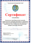 Сертификат участника  Всероссийской олимпиады